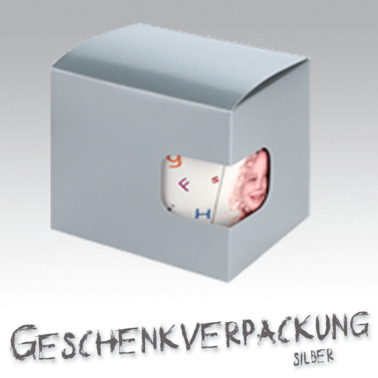 Geschenkebox tassen silber groß