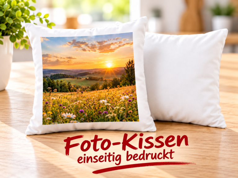 Foto-Kissen mit Blumenwiese