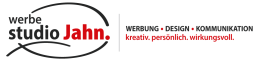 Logo von werbestudio Jahn mit dem Zusatz „Werbung · Design · Kommunikation“
