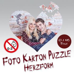Foto Karton Puzzle Herzform Foto Karton Puzzle Herzform