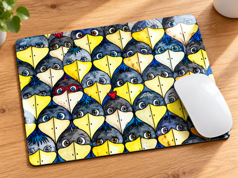 Quadratisches Textil-Mousepad mit Lotuseffekt und individuellem Fotomotiv