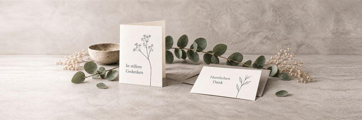 Trauerkarten und Danksagungen individuell gestaltet